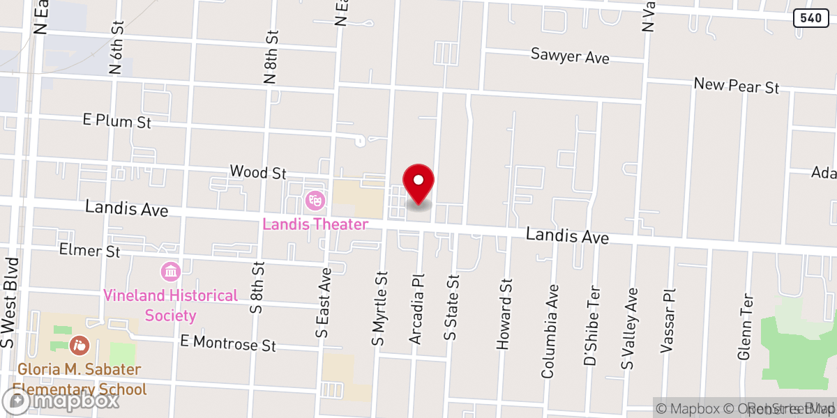 Map showing location of Sacred Heart Catholic Church