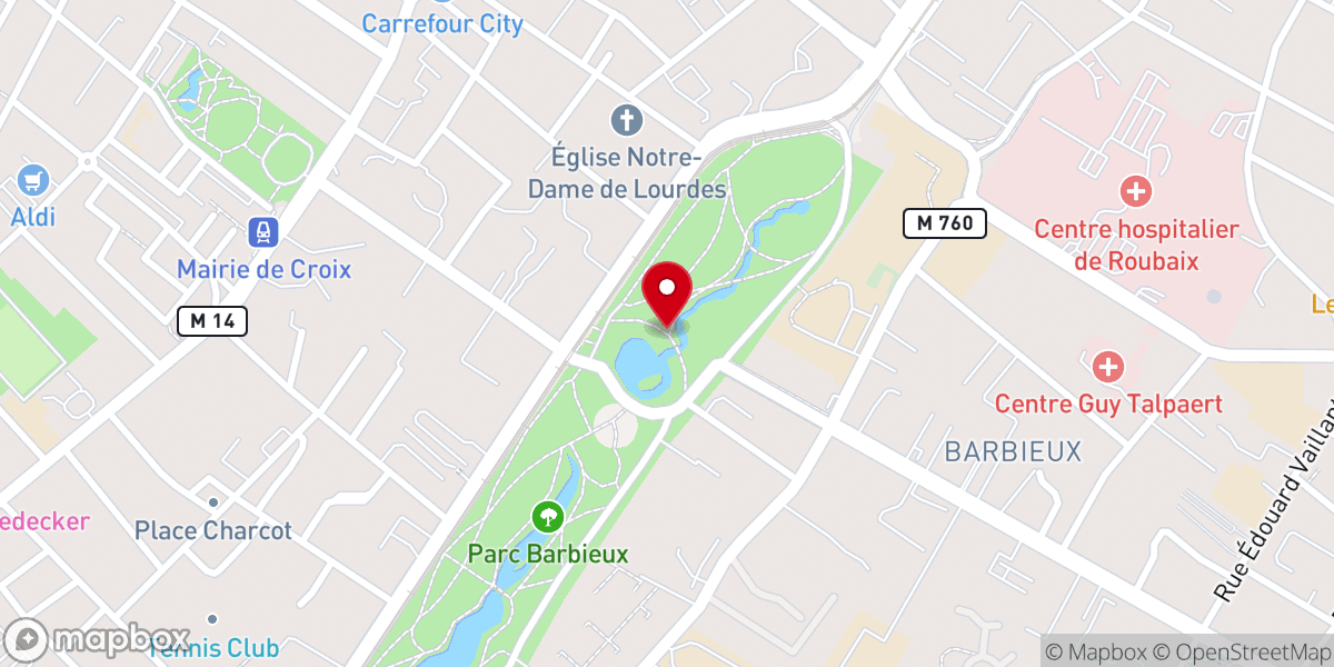 Map showing location of Parc Barbieux