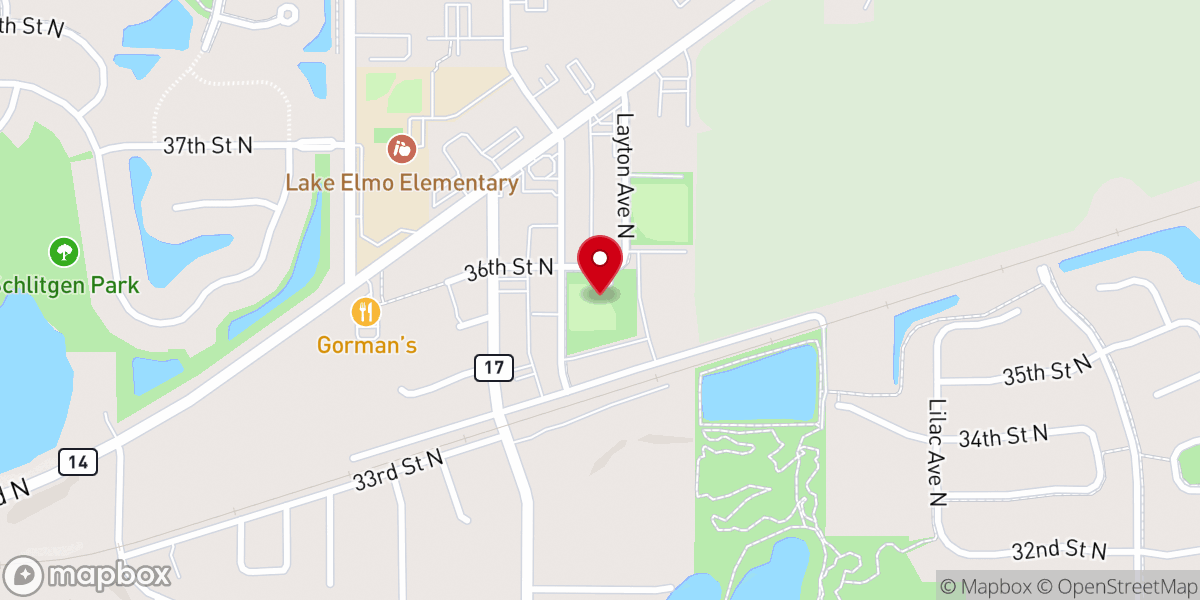 Map showing location of Lions Park