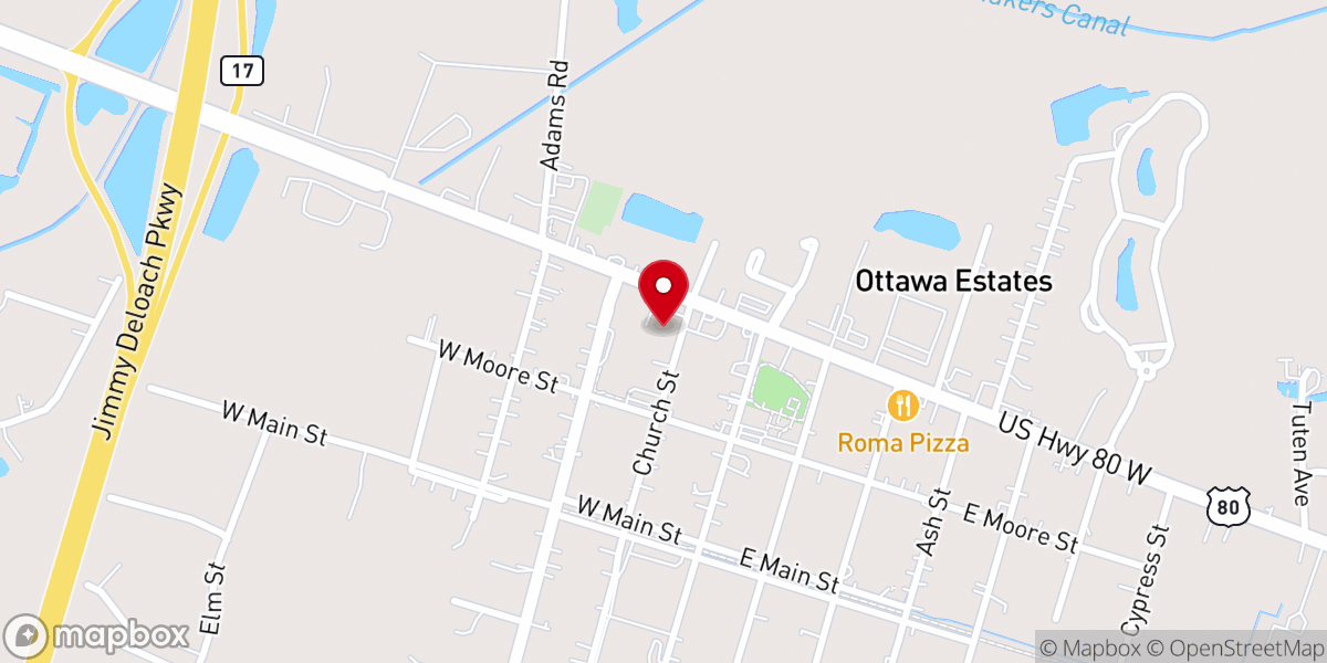 Map showing location of Alpha Methodist Church