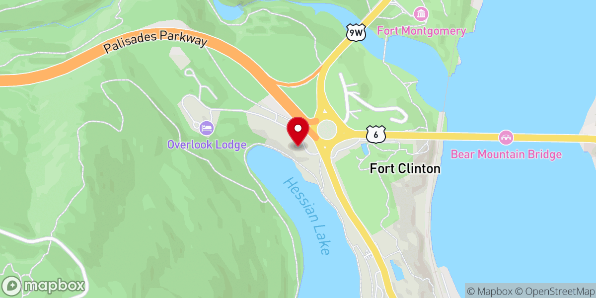 Map showing location of Stone Cottages at Bear Mountain Inn
