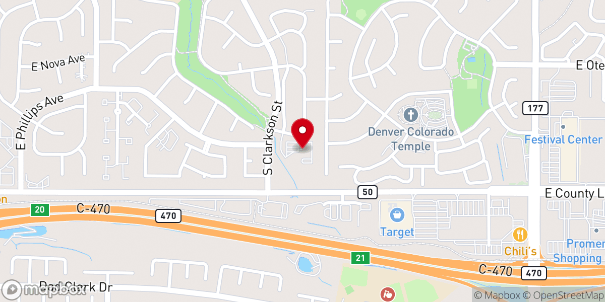 Map showing location of Highlands Baptist Church