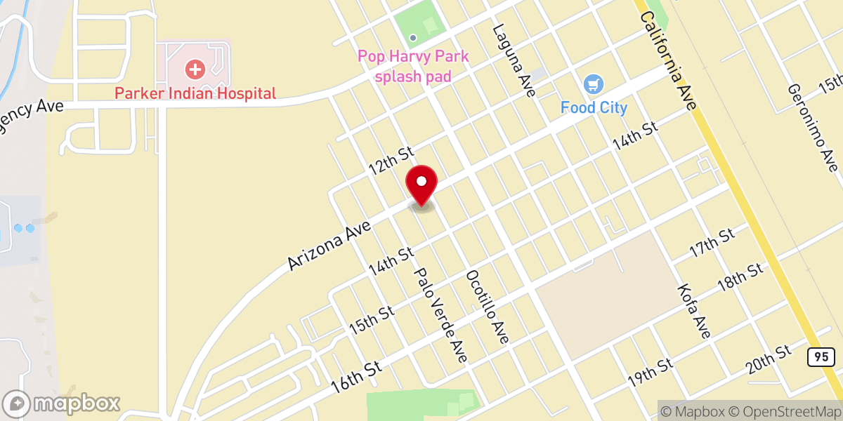 Map showing location of Parker United Methodist Church