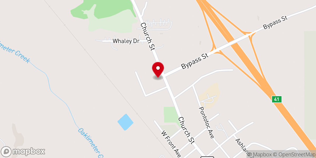 Map showing location of Potts Camp Bank