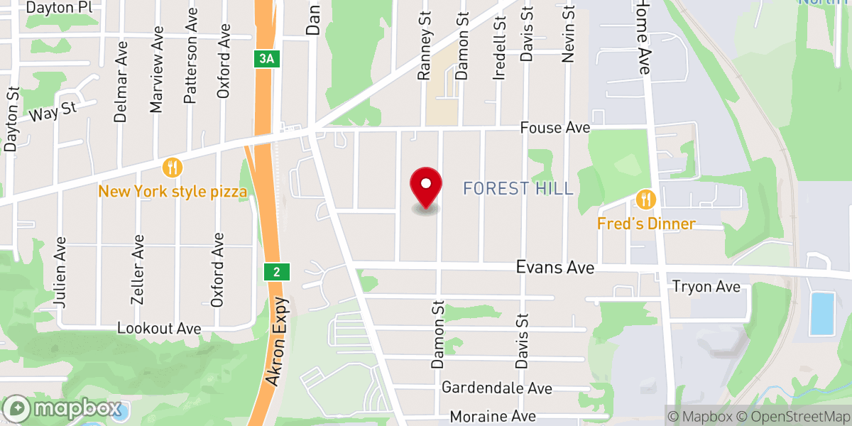 Map showing location of Forest Hill Community Church