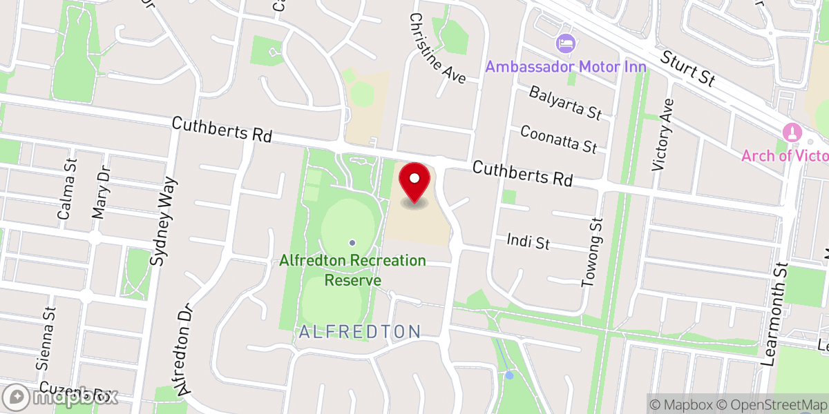Map showing location of Potter's House Christian Church Ballarat