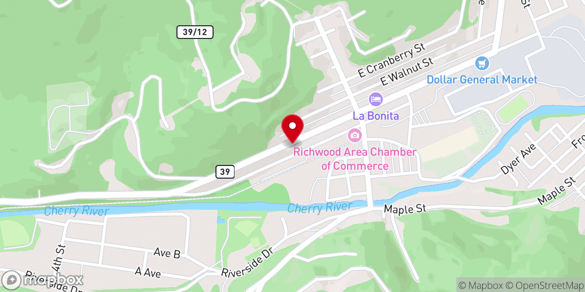 Map showing location of Faith United Methodist Church | Richwood, WV