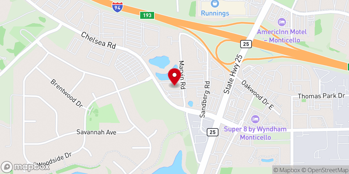 Map showing location of Alive Lutheran Church