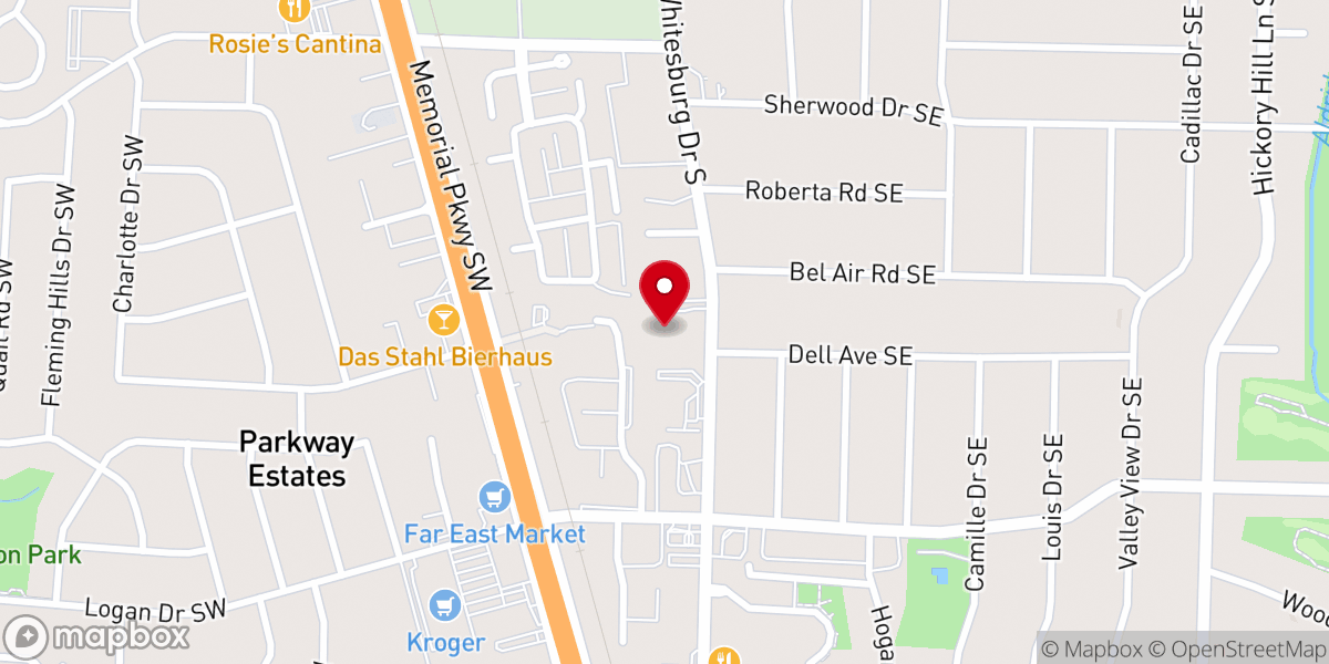 Map showing location of United Church of Huntsville