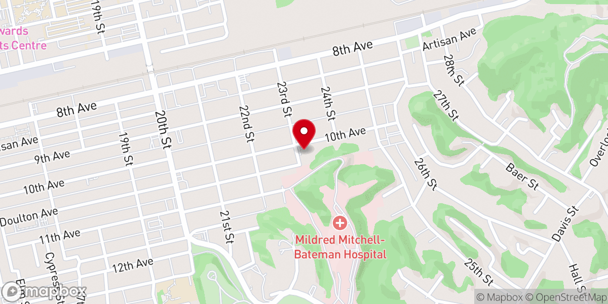 Map showing location of Tenth Avenue Church of God