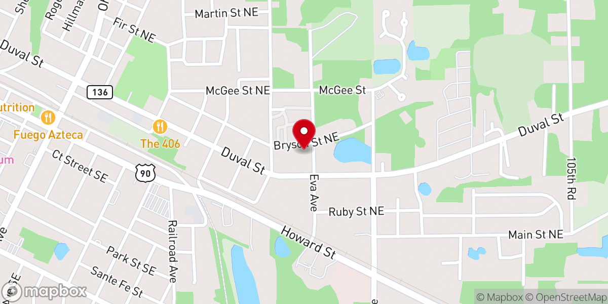 Map showing location of Bible Baptist Church