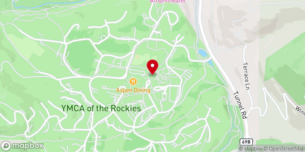 Map showing location of YMCA of the Rockies - Estes Park Family Resort and Cabins