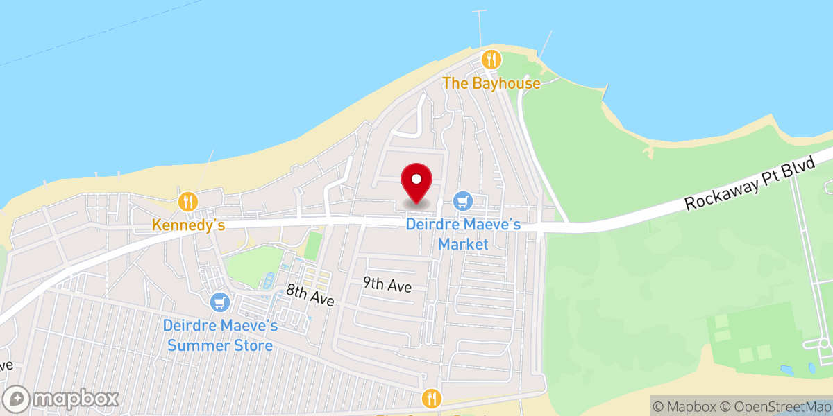 Map showing location of Rockaway Point Breezy Point Catholic Club