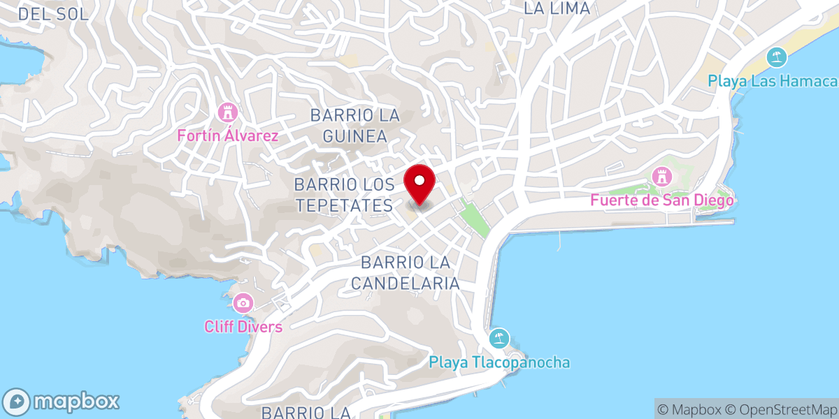 Map showing location of Tribunal Eclesiástico de Acapulco