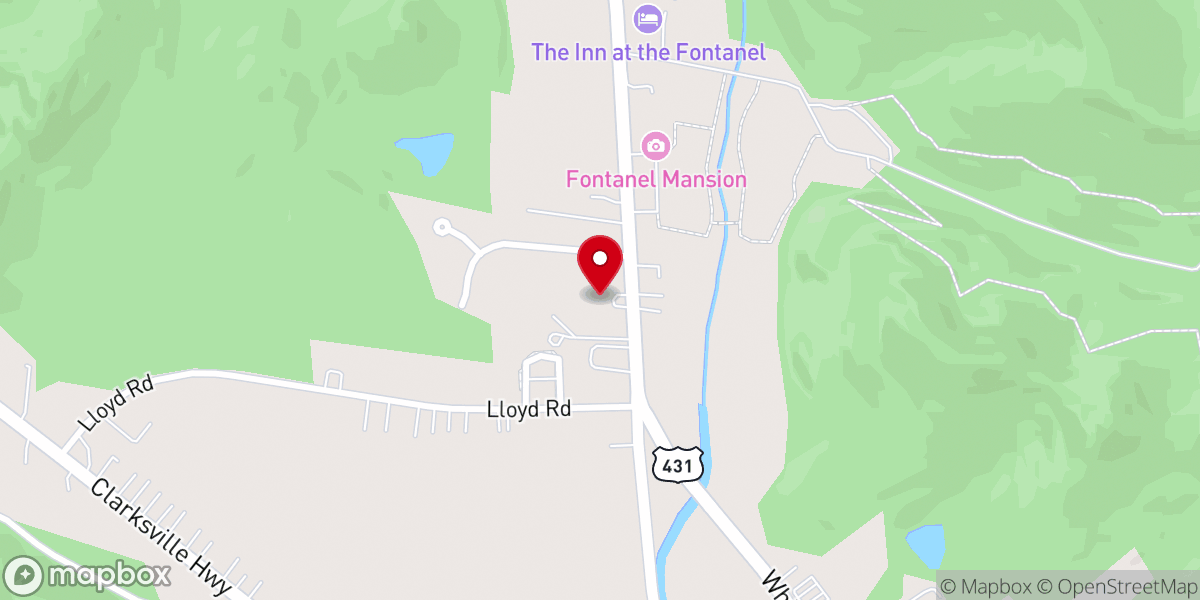 Map showing location of Deeper Life Bible Church, Nashville