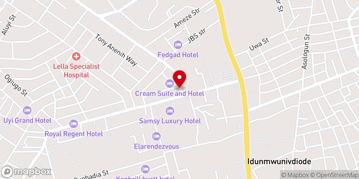 Map showing location of RCCG Upper Room Parish Edo Province 1