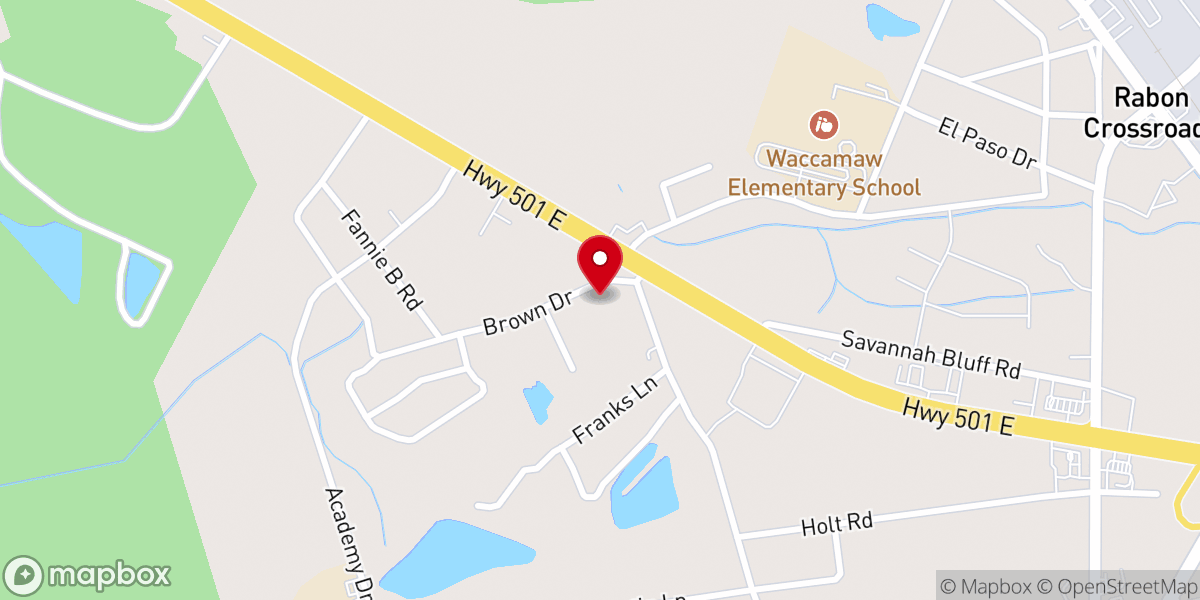 Map showing location of Calvary Pentecostal Free-Will Baptist Church