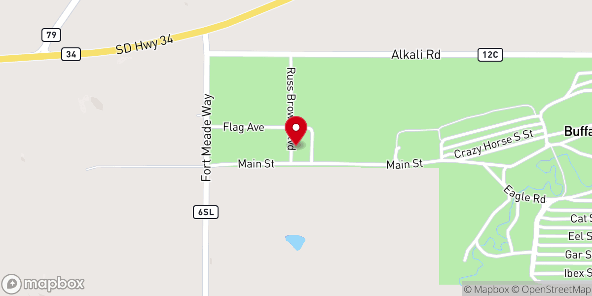 Map showing location of Sturgis Buffalo Chip