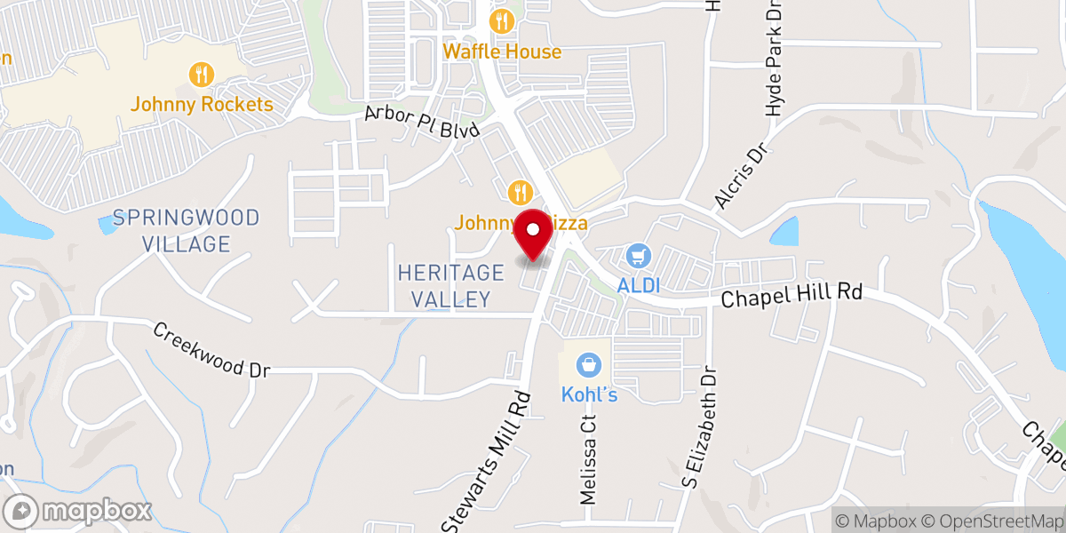 Map showing location of Chapel Hill Chiropractic