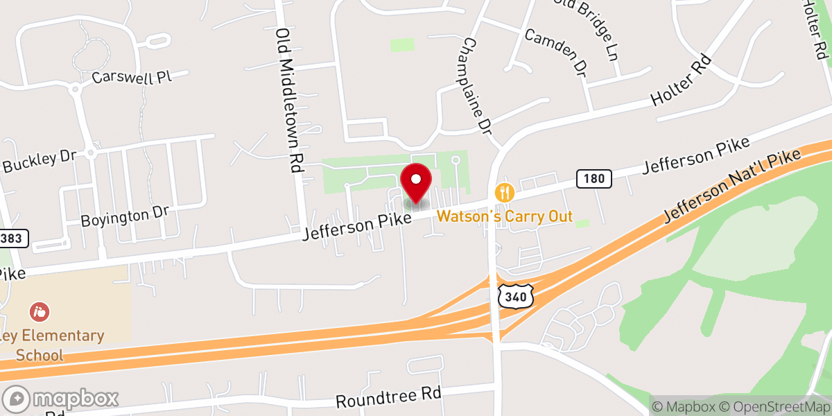 Map showing location of Jefferson Food Bank - Food Distribution Center