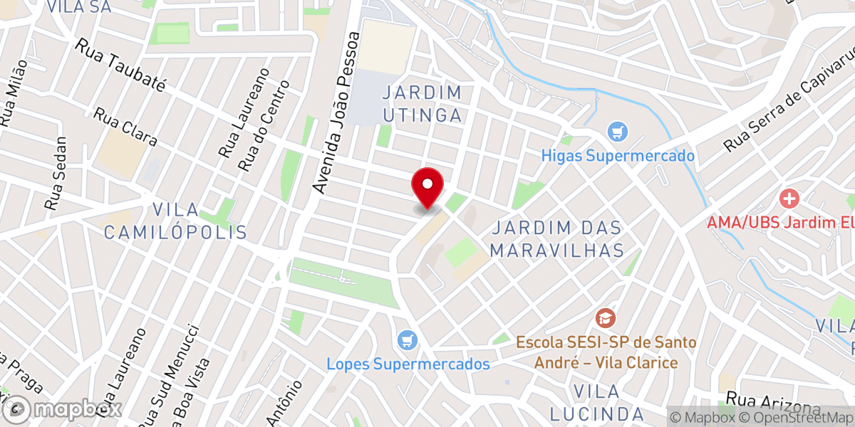 Map showing location of Igreja Batista Jardim Utinga