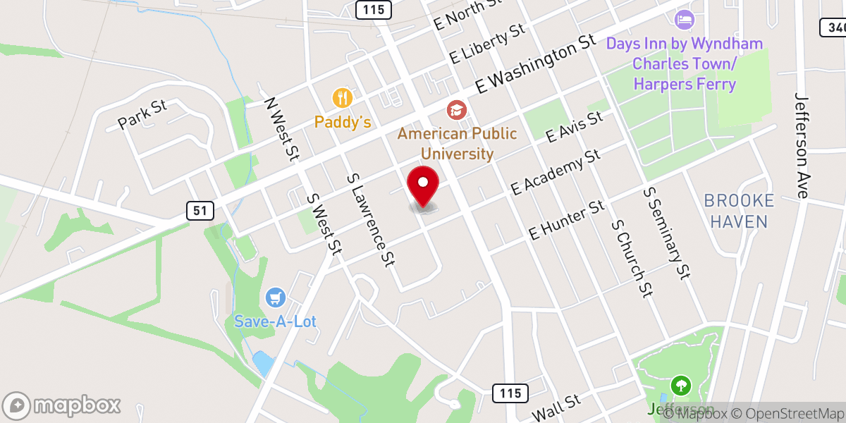 Map showing location of Bethlehem Tabernacle