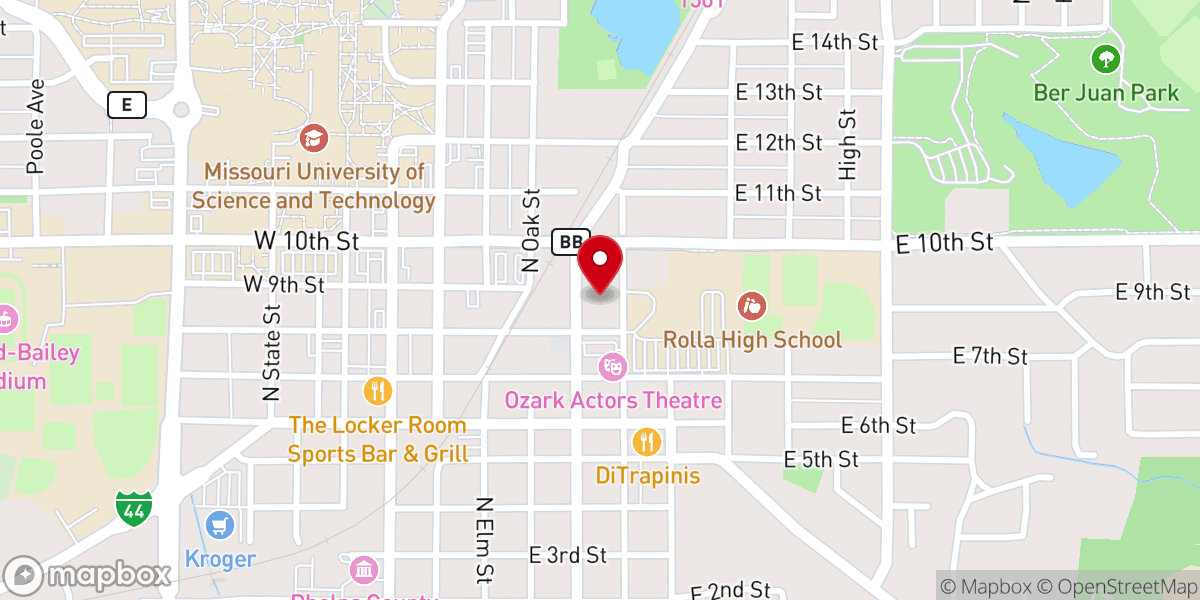 Map showing location of First Baptist Church