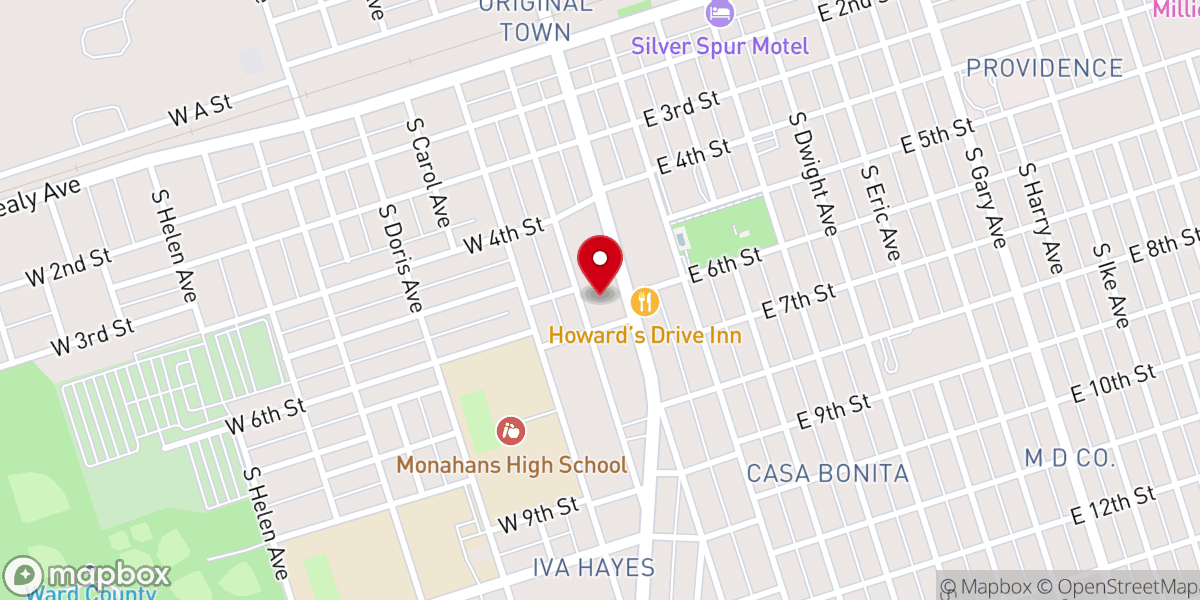 Map showing location of Fellowship Hall