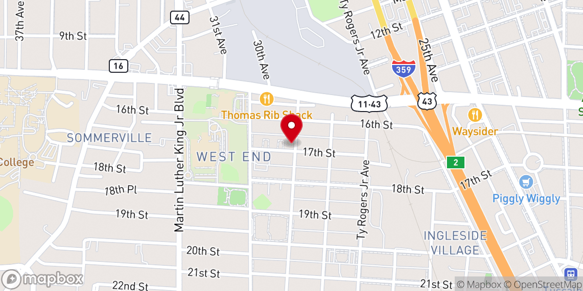 Map showing location of Knox Temple