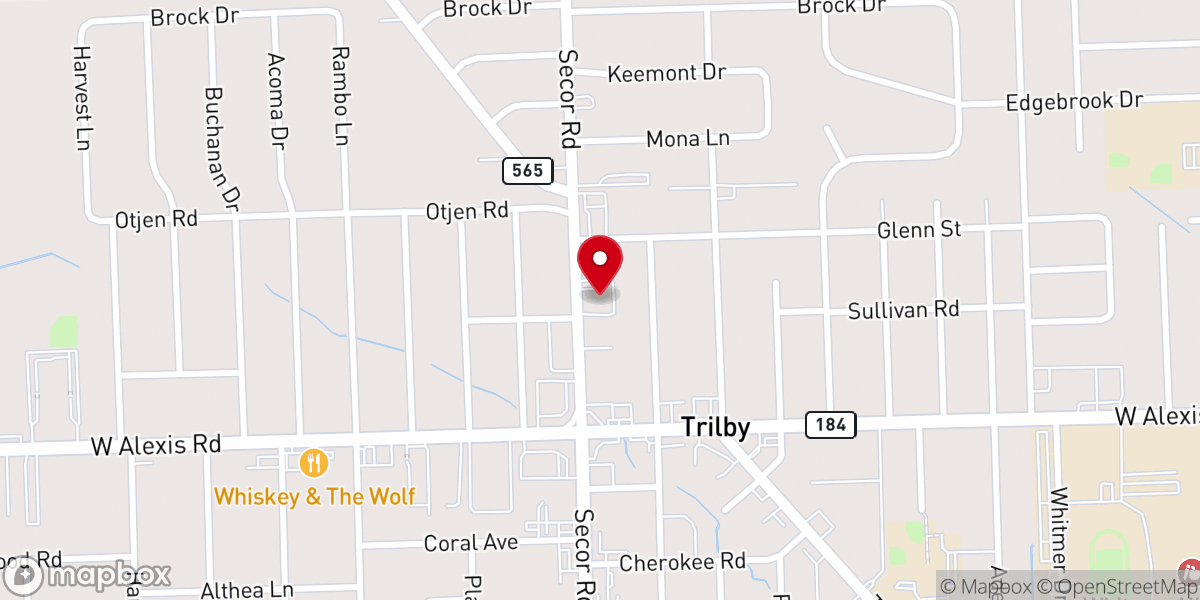 Map showing location of Trilby United Methodist Church