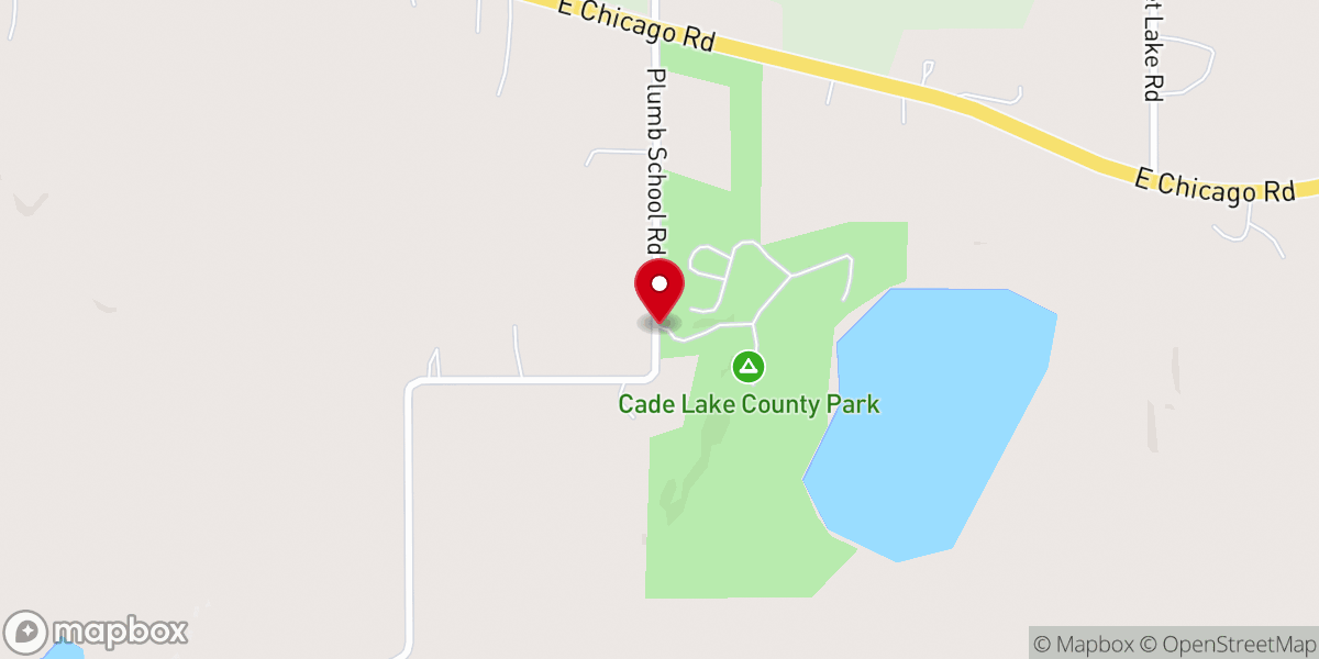 Map showing location of Cade Lake County Park & Campground