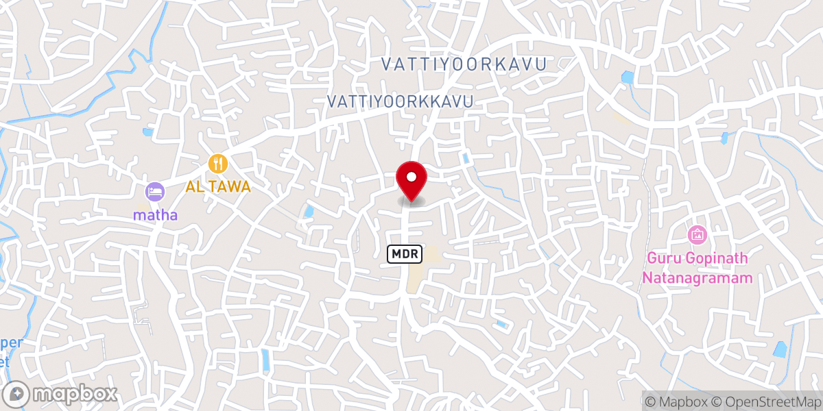 Map showing location of St. Peter's & St. Paul's Orthodox Syrian Church