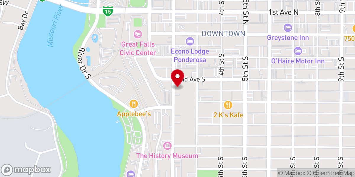 Map showing location of Fresh Life Church - Great Falls