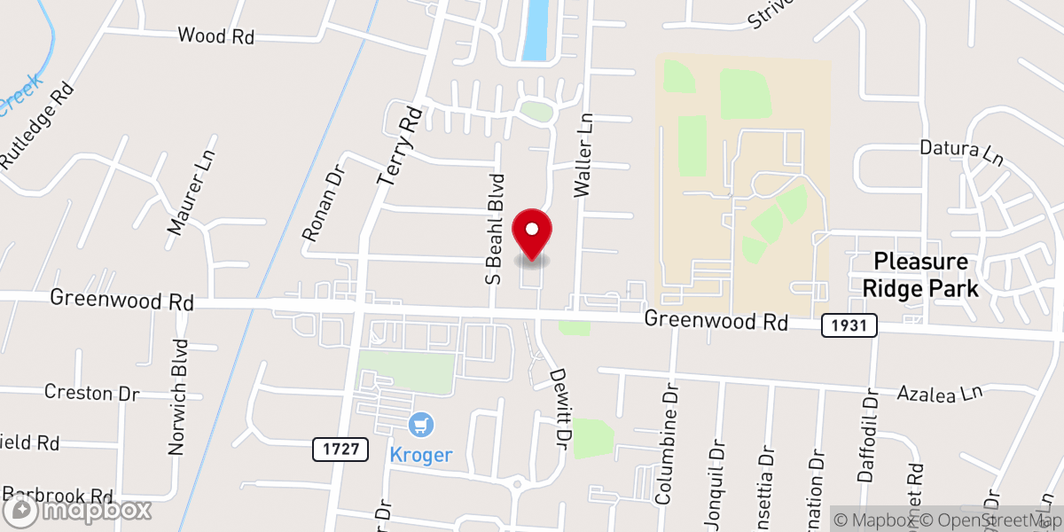 Map showing location of Ridgewood Baptist Church