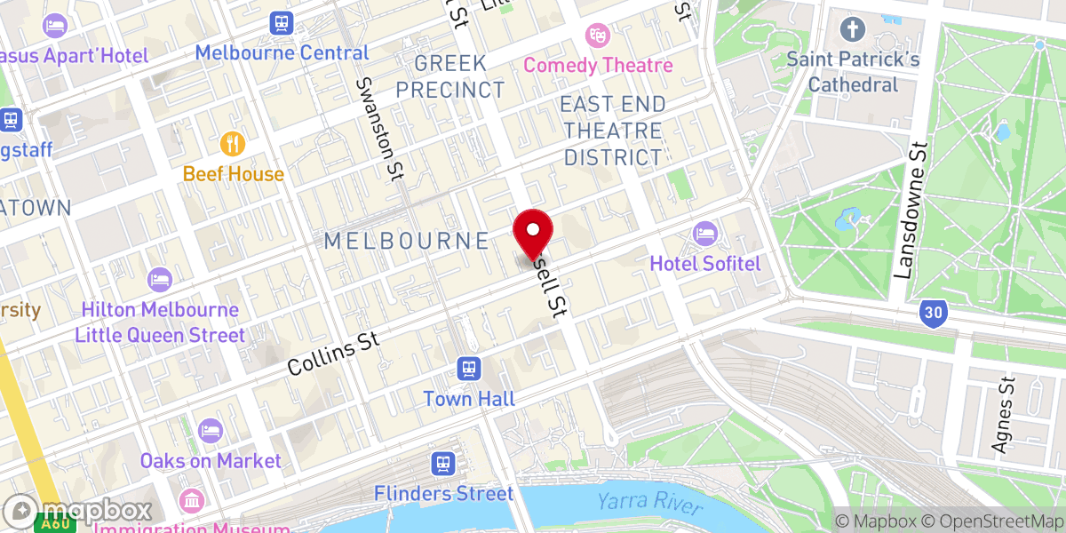 Map showing location of Scots’ Church Melbourne