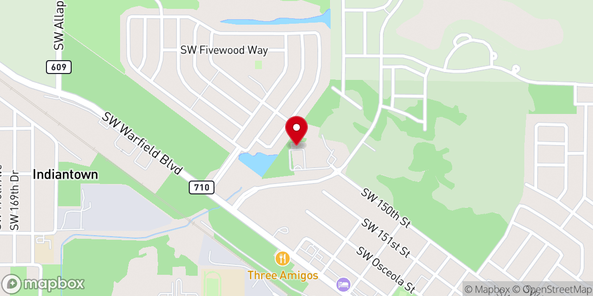 Map showing location of Holy Cross Parish Office