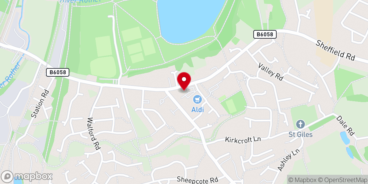 Map showing location of Killamarsh Methodist Church