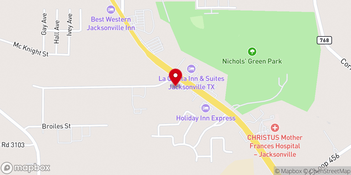Map showing location of Beall Chapel Baptist Church