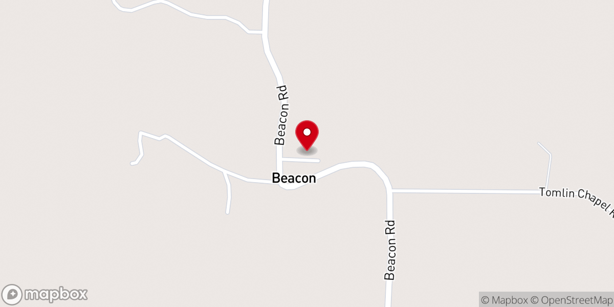 Map showing location of Beacon Baptist Church