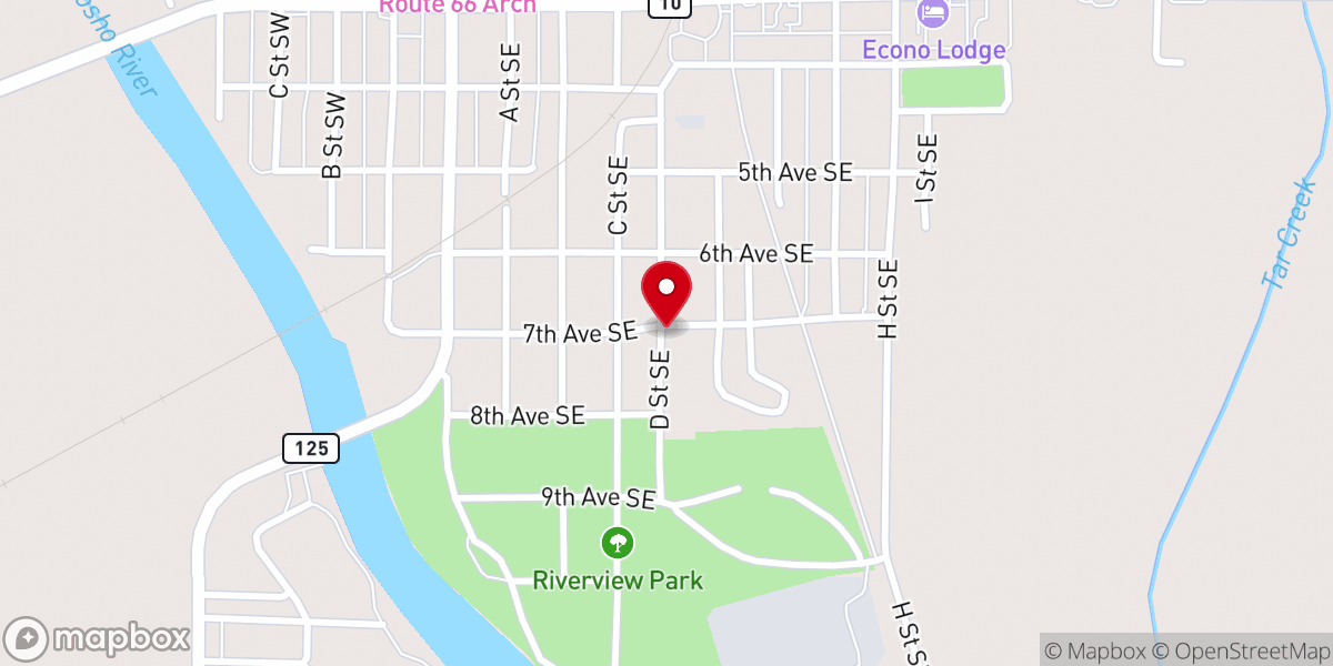 Map showing location of Southeast Baptist Church