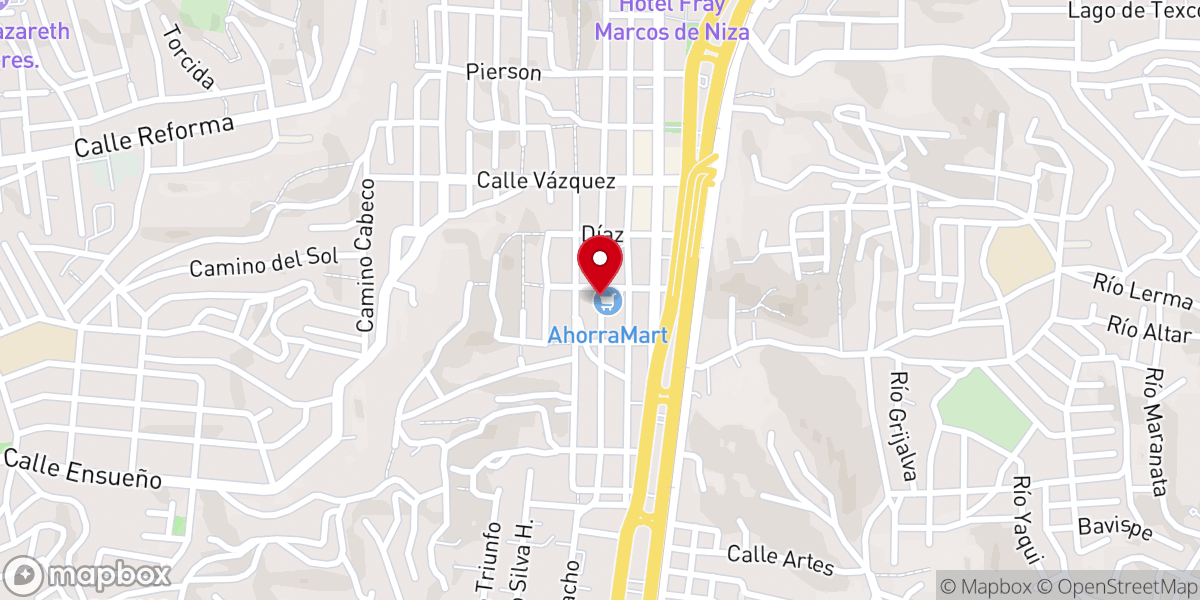 Map showing location of Templo Santa Muerte