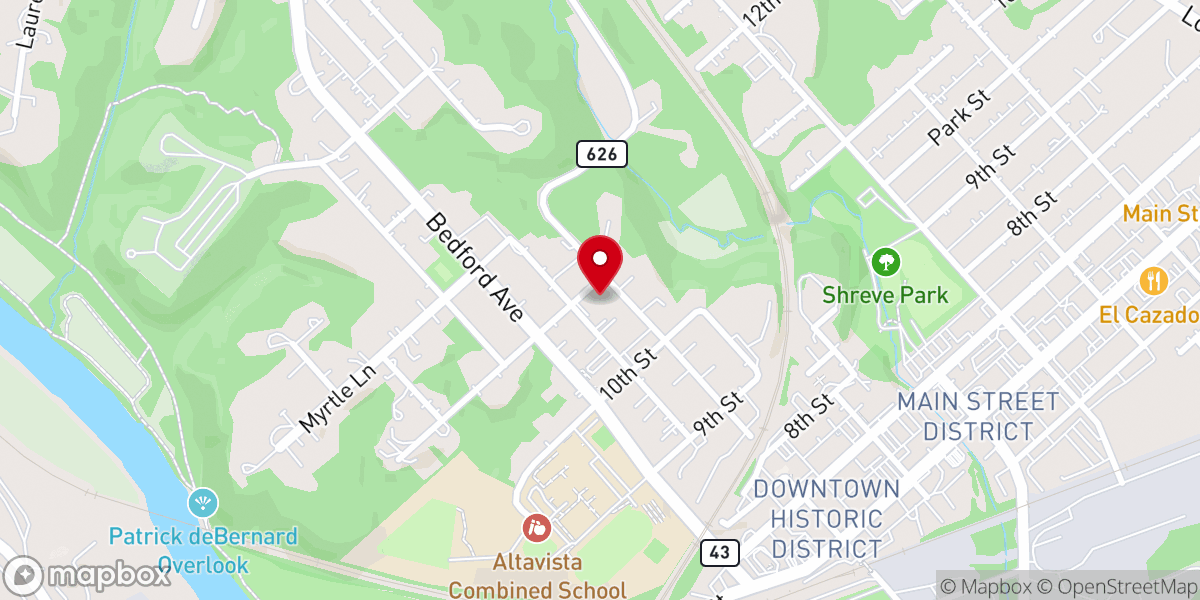 Map showing location of St Peter's Episcopal Church