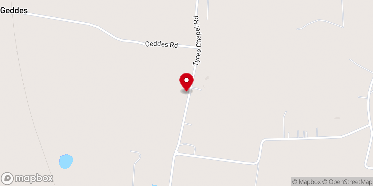 Map showing location of Tyree Chapel Church of Christ
