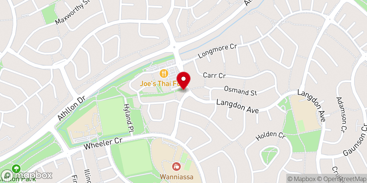 Map showing location of Tuggeranong Baptist Church