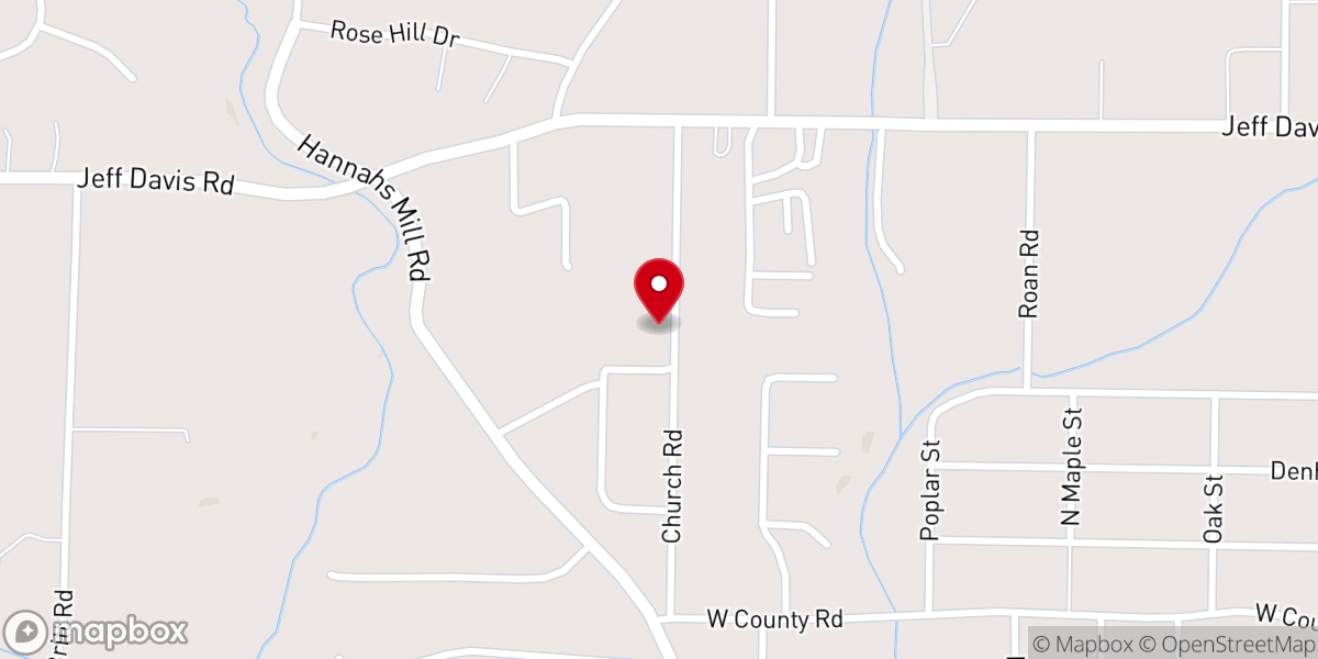 Map showing location of Pleasant Hill Church
