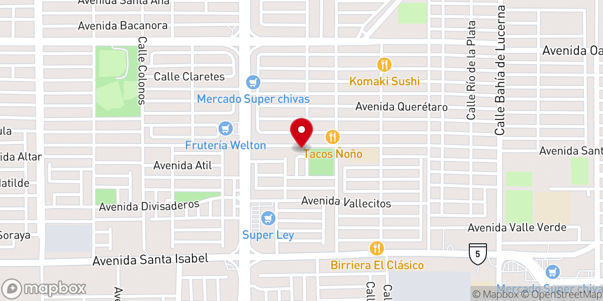 Map showing location of Rectoria de San Martin Caballero