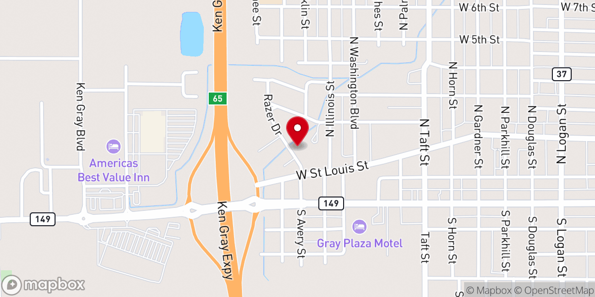 Map showing location of Cathedral of Praise