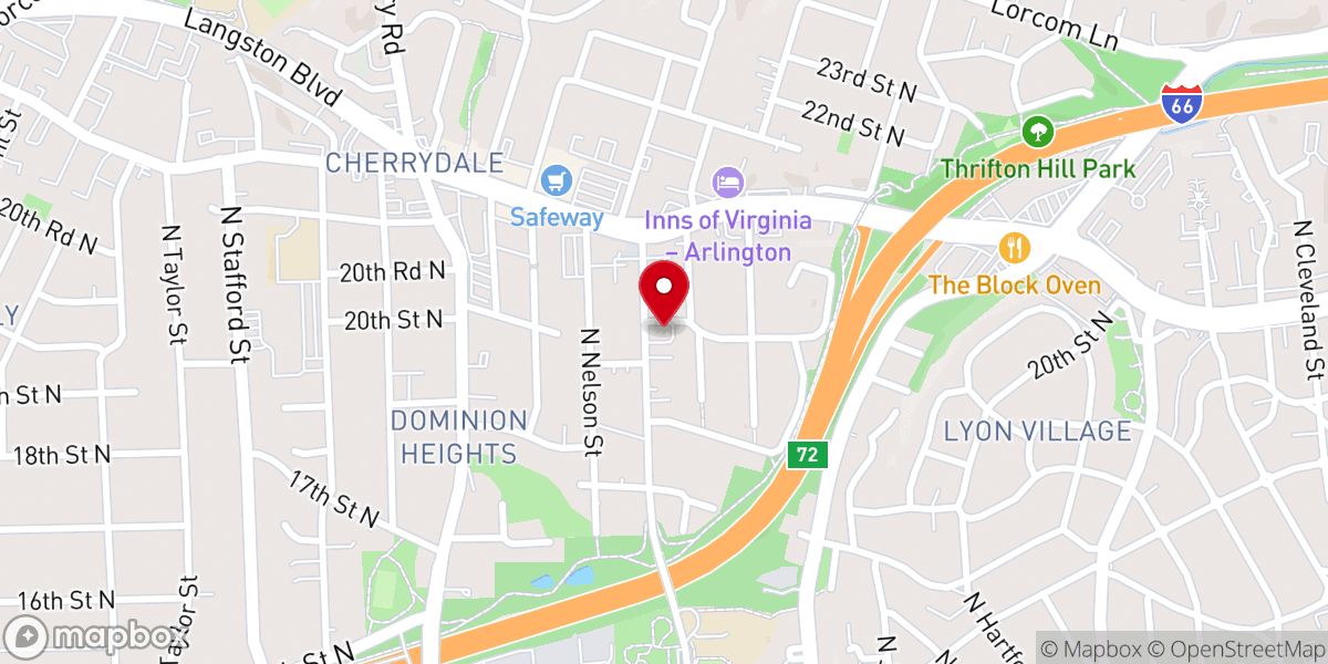Map showing location of Cherrydale Bible Church