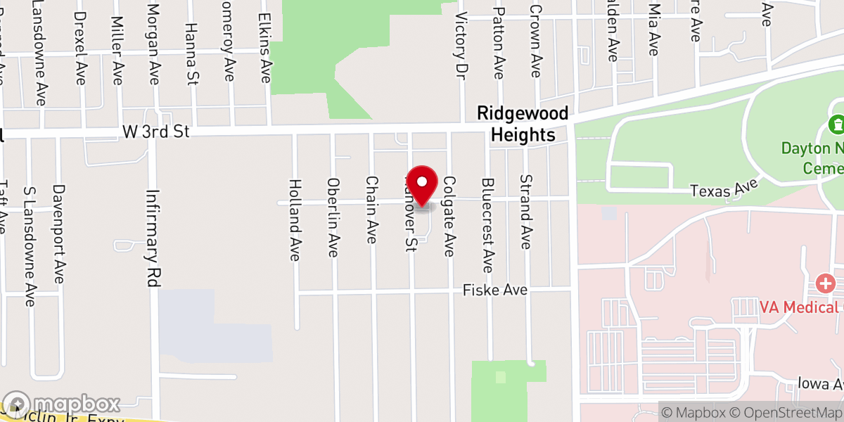Map showing location of First Baptist Church Of Ridgewood Heights