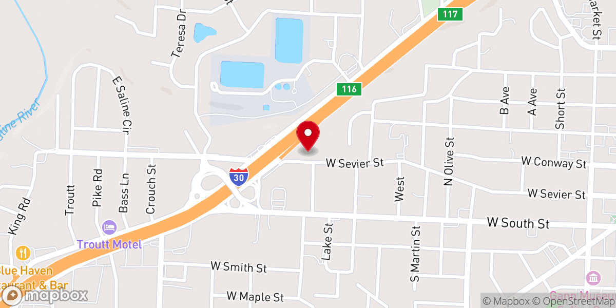 Map showing location of Benton First Church of the Nazarene
